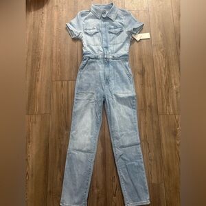 Good American Fit For Success Light Wash Denim Jumpsuit Women’s S NWT